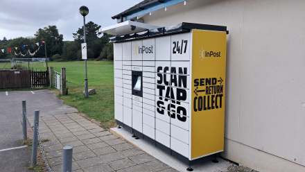 The new delivery cabinet for InPost at the village hall.